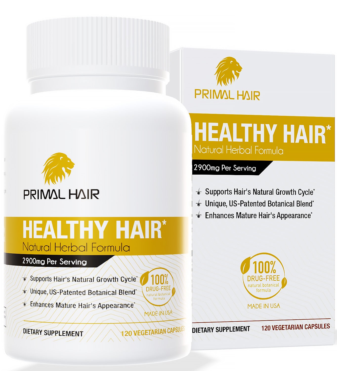 PRIMAL HAIR - Hair Growth Supplement Clinically Proven & Tested Visibly New Hair Growth