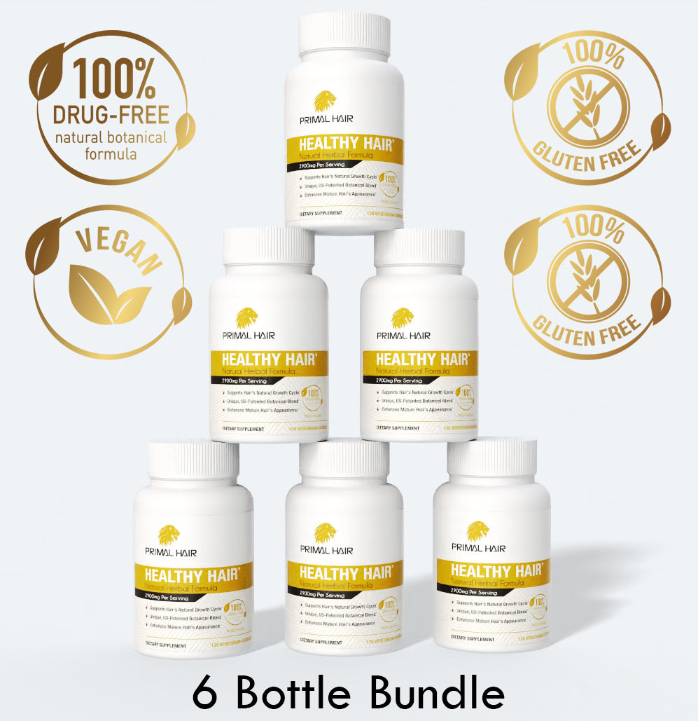 PRIMAL HAIR (6-Bottle Bundle) - Hair Health Vitamins