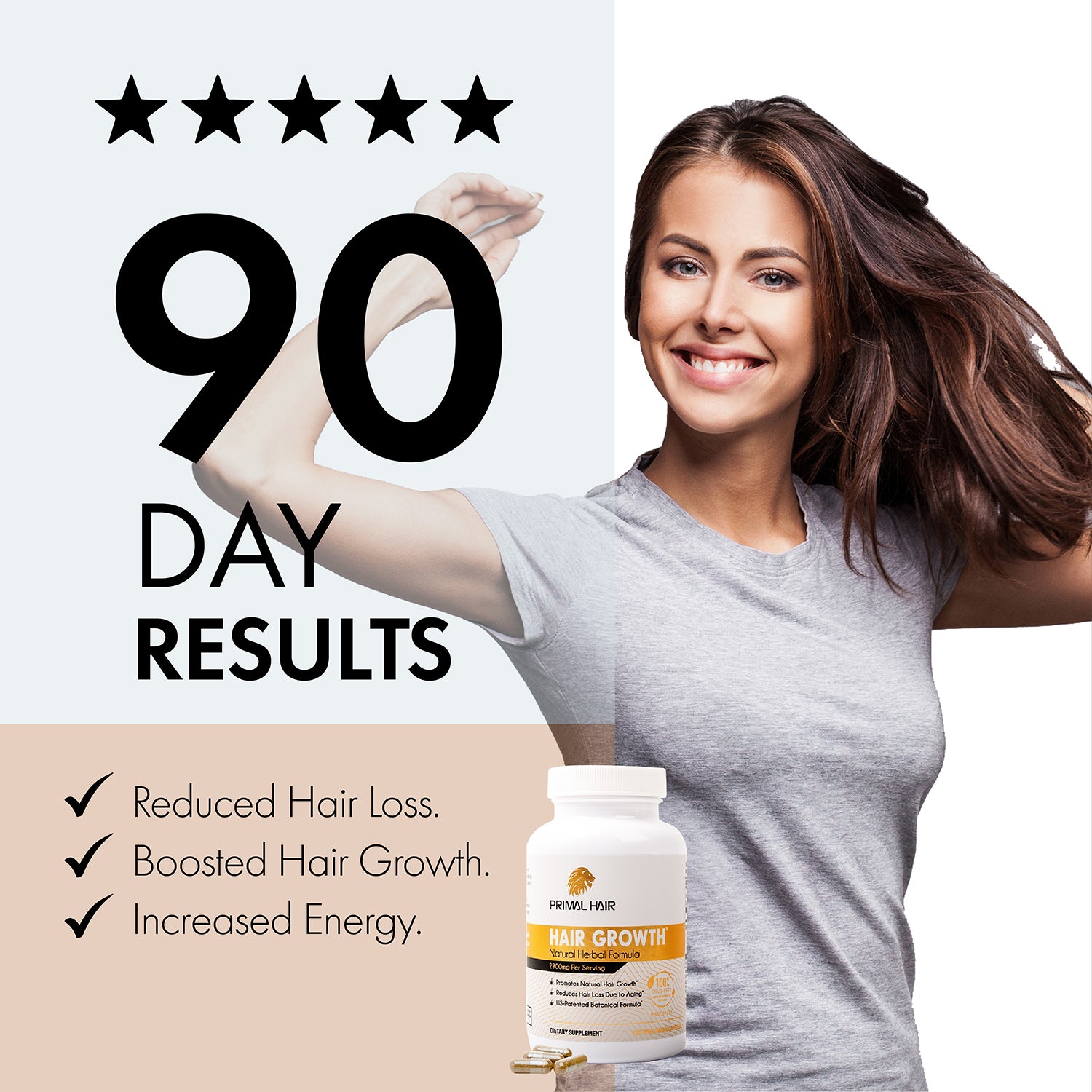 PRIMAL HAIR (3-Bottle Bundle) - Vitamins For Hair Growth